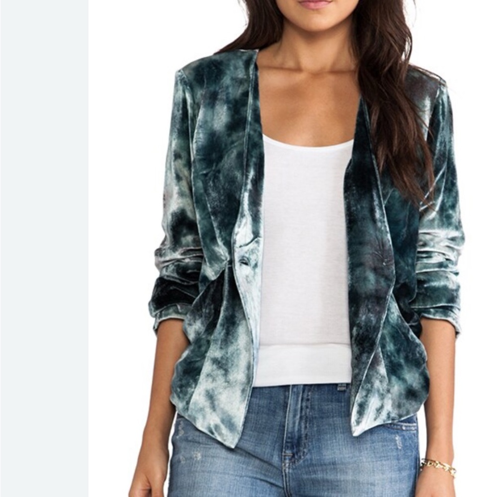 Gypsy 05 Velvet Panel Blazer in Overcast in Blue and Gray